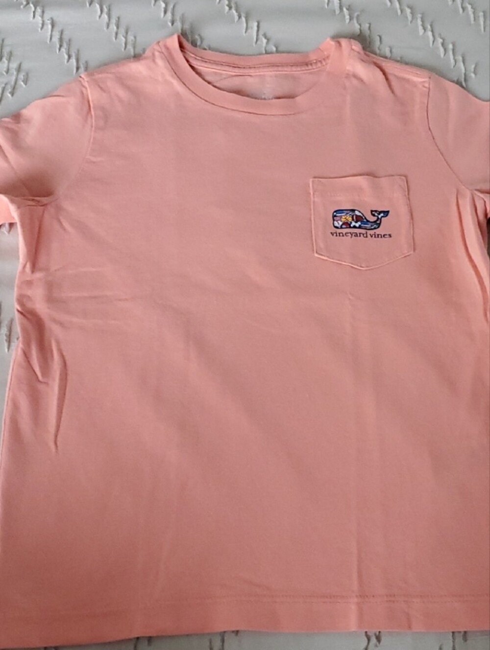 Vineyard Vines Kids Short-Sleeve Pocket Tee in Coral Pink